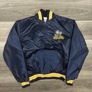 Vintage Notre Dame Jacket Mens Medium Fighting Irish Satin Bomber 80s Made USA